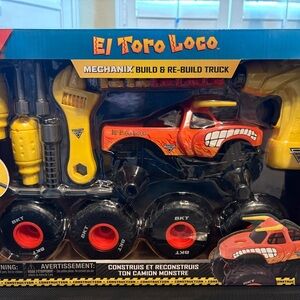Mechanix Build Monster Jam El Toro Loco  & Re-Build Truck Toy - Red 25 piece set